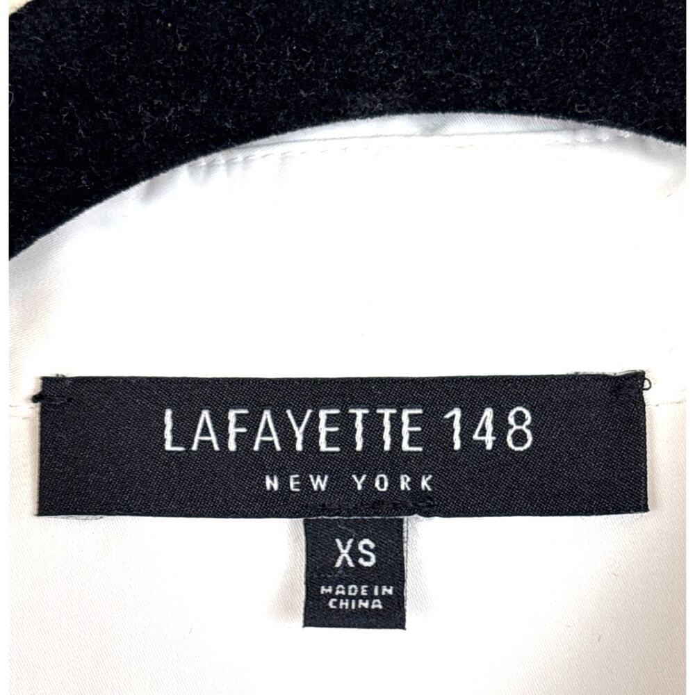 Lafayette 148 White Embroidered Cotton Button Up Blouse Womens XS Designer - Picture 4 of 7